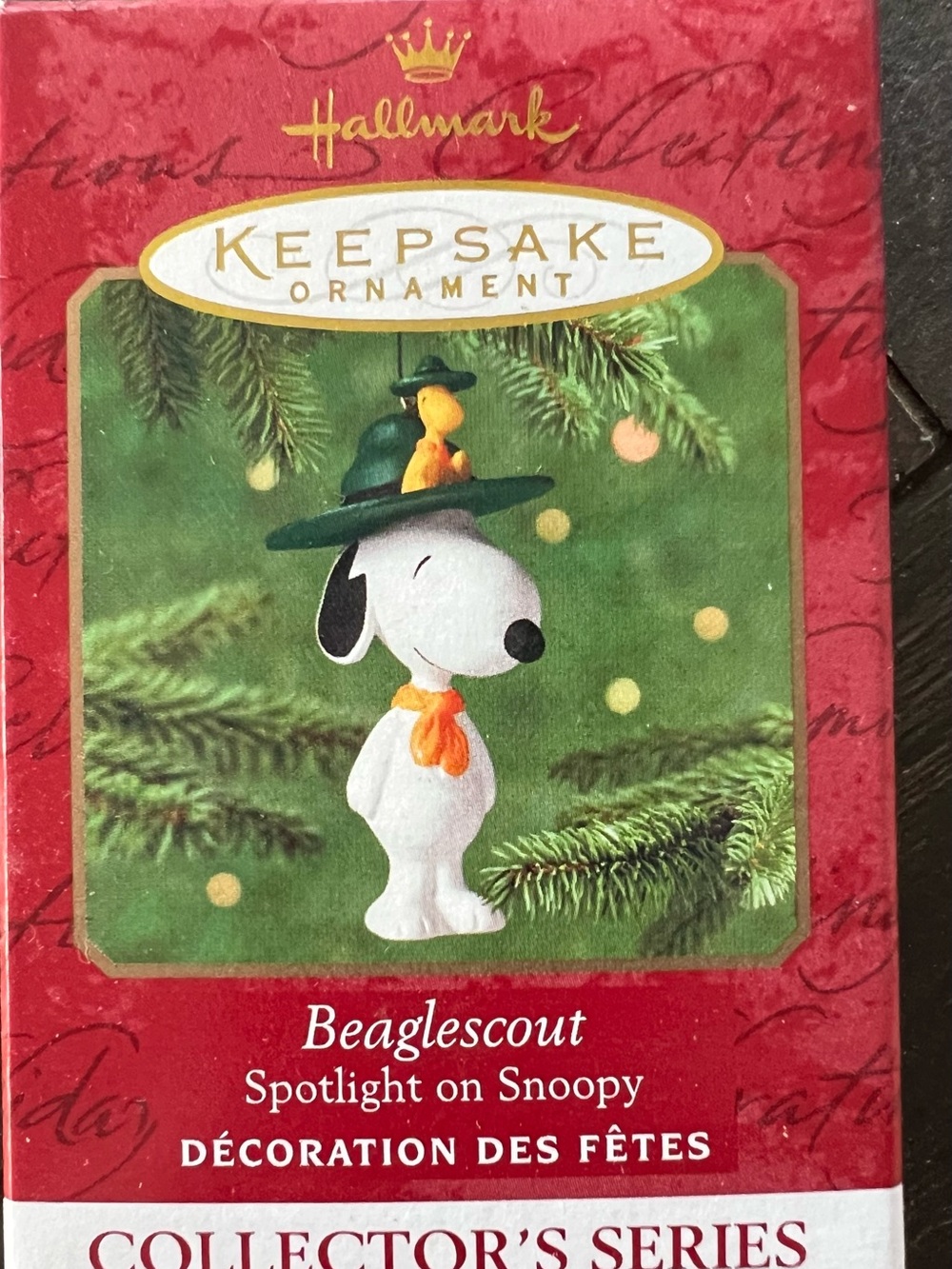 Hallmark Beaglescout Ornament - White, Green, Orange